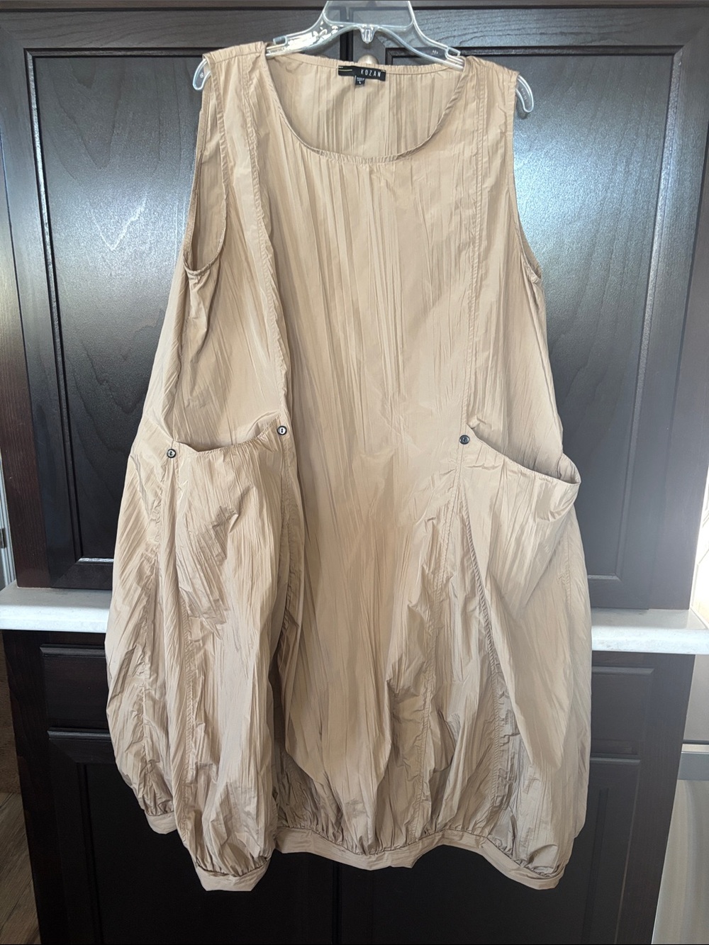 Kozan Sleeveless Bubble Dress in Beige